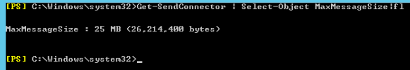 Máximo tamaño de mensaje a nivel de conector de envío